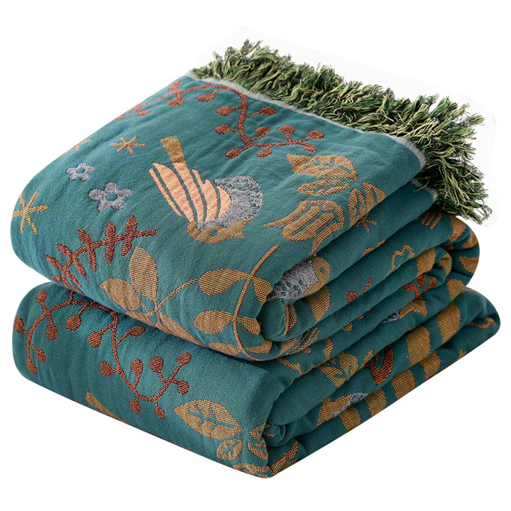 Premium Reversible Scandinavian Bird Throw Blanket - Extra Soft Kalsten