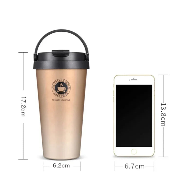 Kalsten | WarmCold Insulation Cup – Stainless Steel Travel Mug 500 ml with Slide Lid
