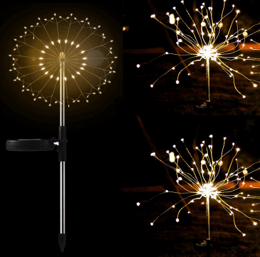 New Ground Plug Solar Fireworks Light LED Light String Copper Wire Outdoor Garden Decoration Star Lights Christmas Lights | Kalsten