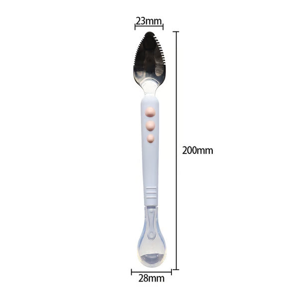 Kalsten | Baby spoon with scraper — double-sided fruit preparation tool