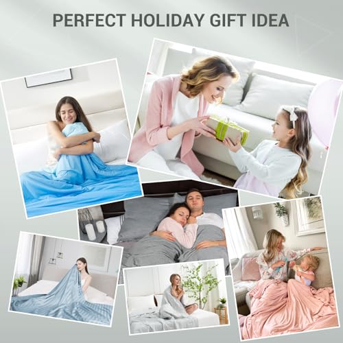 Cooling Comforter Absorbs Body Heat to Keep Cool, Double-Sided Cooling Blanket for Hot Sleepers  Cool Fabric Q-Max>0.5, Lightweight Summer Comforter Cold Blanket, Gradient Dark Blue | Kalsten