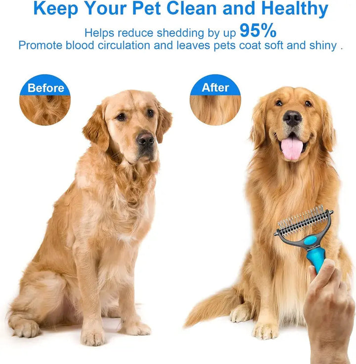 Double-sided pet grooming brush - End the hair chaos and enjoy quiet, cozy cuddle hours | Kalsten