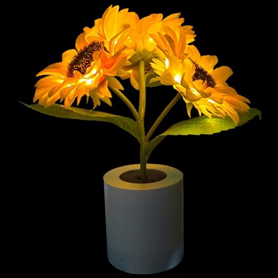 LED Sunflower Table Lamp - Decorative Lighting Fixture for Home Decor & Nightstand Use | Kalsten