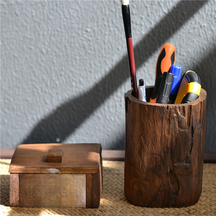Kalsten | Handmade Wooden Pen Holder – Unique and Natural Look
