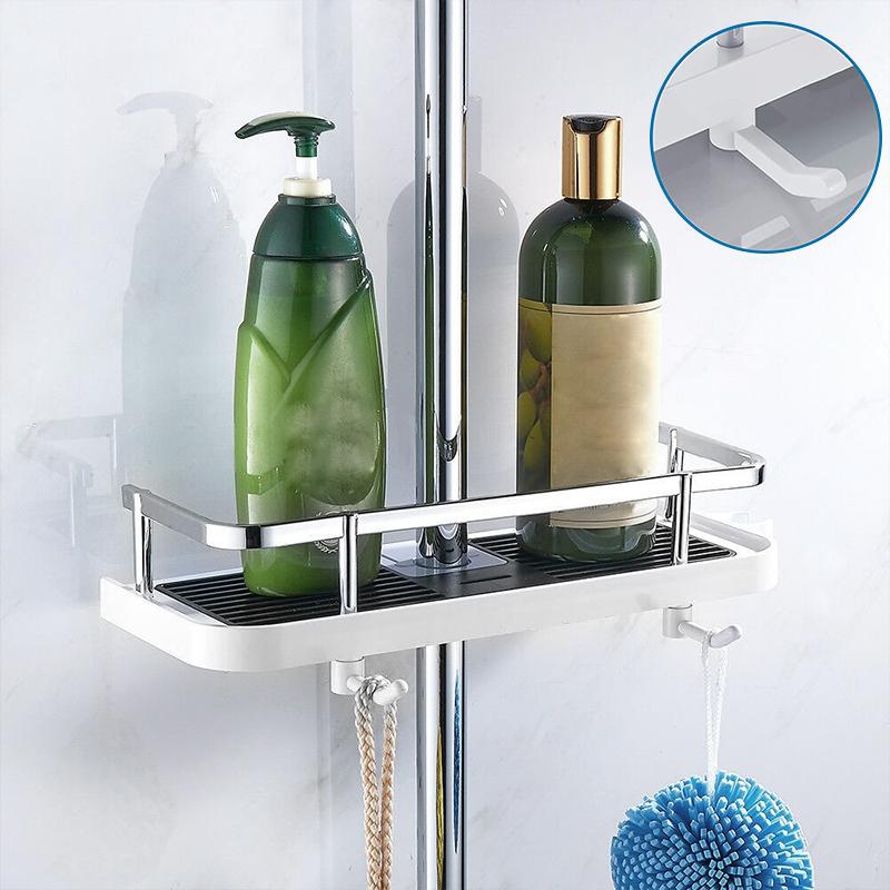 Bathroom Shelf Caddy for Shower Rail, No Drilling Pole Shower Storage Rack Holder | Kalsten