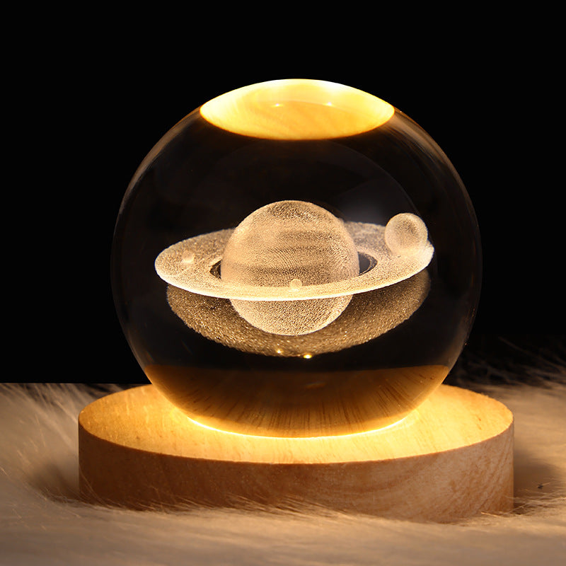 LED Night Light Galaxy Crystal Ball Table Lamp 3D Planet Moon Lamp Bedroom Home Decor For Kids Party Children's Birthday Gifts | Kalsten