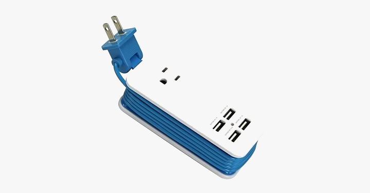 Kalsten | Portable charging station with 4 USB ports - Universal socket & 1.5 m long cable - Best for travel