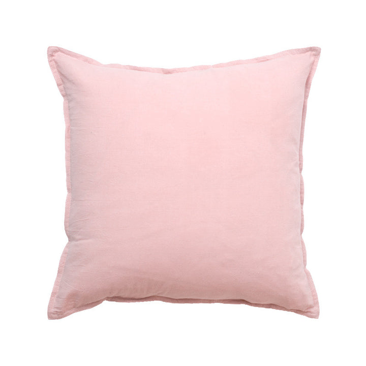 Square sofa and floor cushion cover made of pigment-dyed cotton-linen blend with concealed zipper