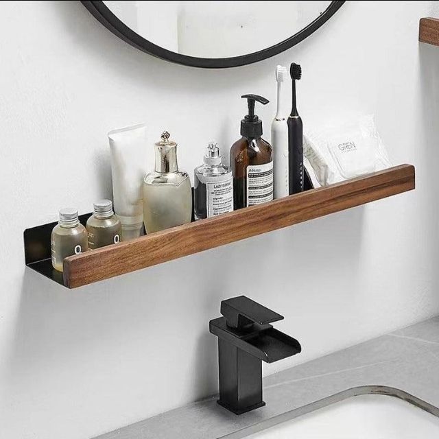 Kalsten | Solid Wood Bathroom Organizer Shelves Without Drilling