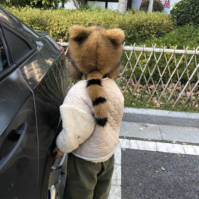 Kalsten | Cute Faux fur Raccoon Tail Parent-Child Plush Hat