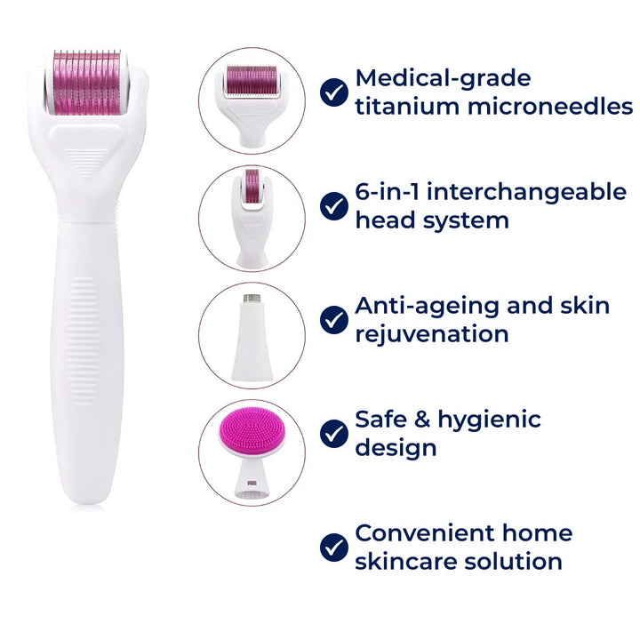DermaGlow Microneedling Derma Roller Kit – Anti-Ageing – Titanium Needles – Home Skincare for Women Kalsten