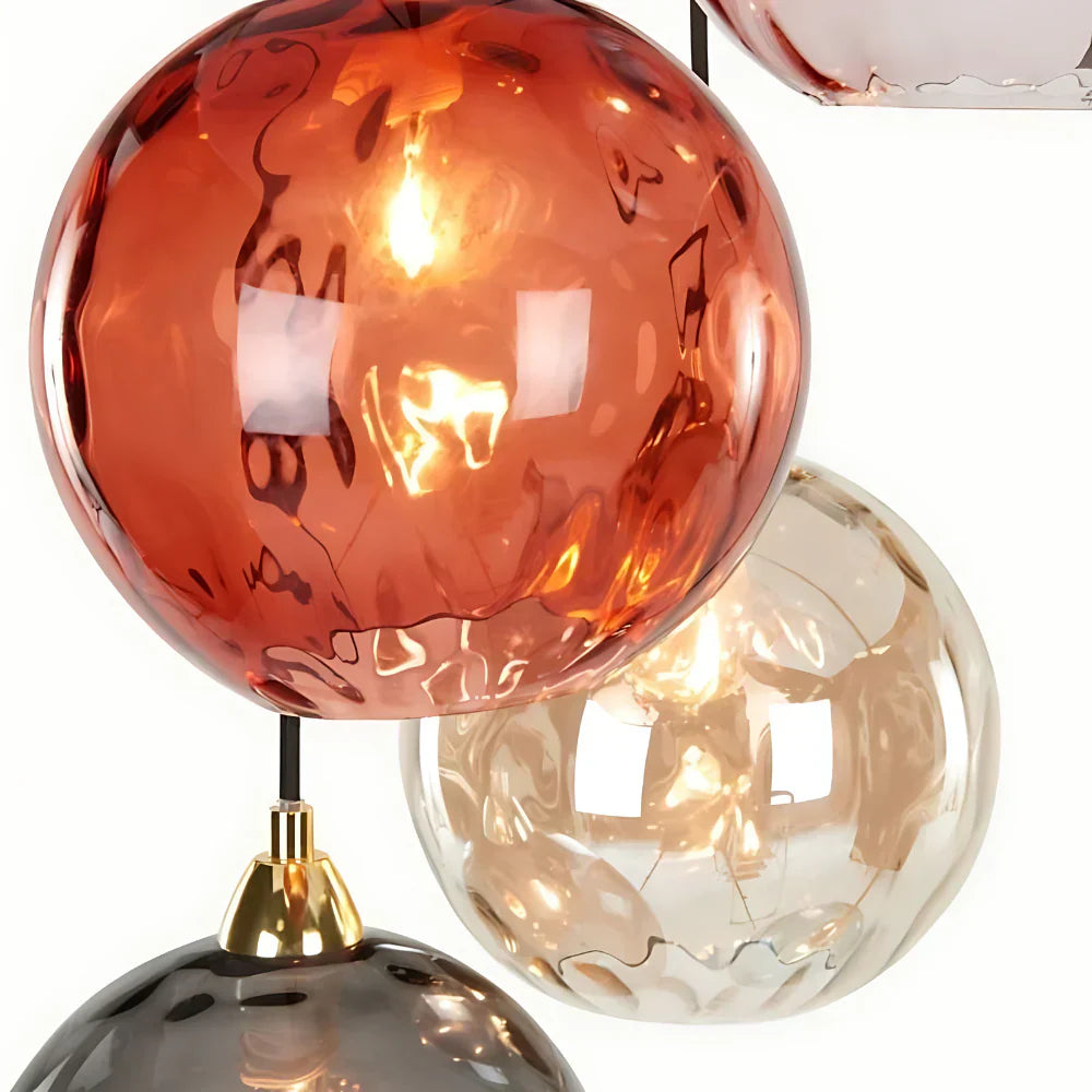 Pendant Light Ripple Glass 7.9 in Sphere Adjustable Dining Room Kitchen Hanging Ceiling Lamp Modern Nordic Minimalist Fixture | Kalsten