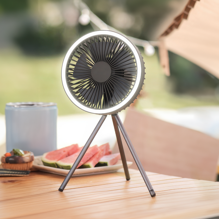 Portable Rechargeable Fan with LED and Built in Power Bank | Kalsten
