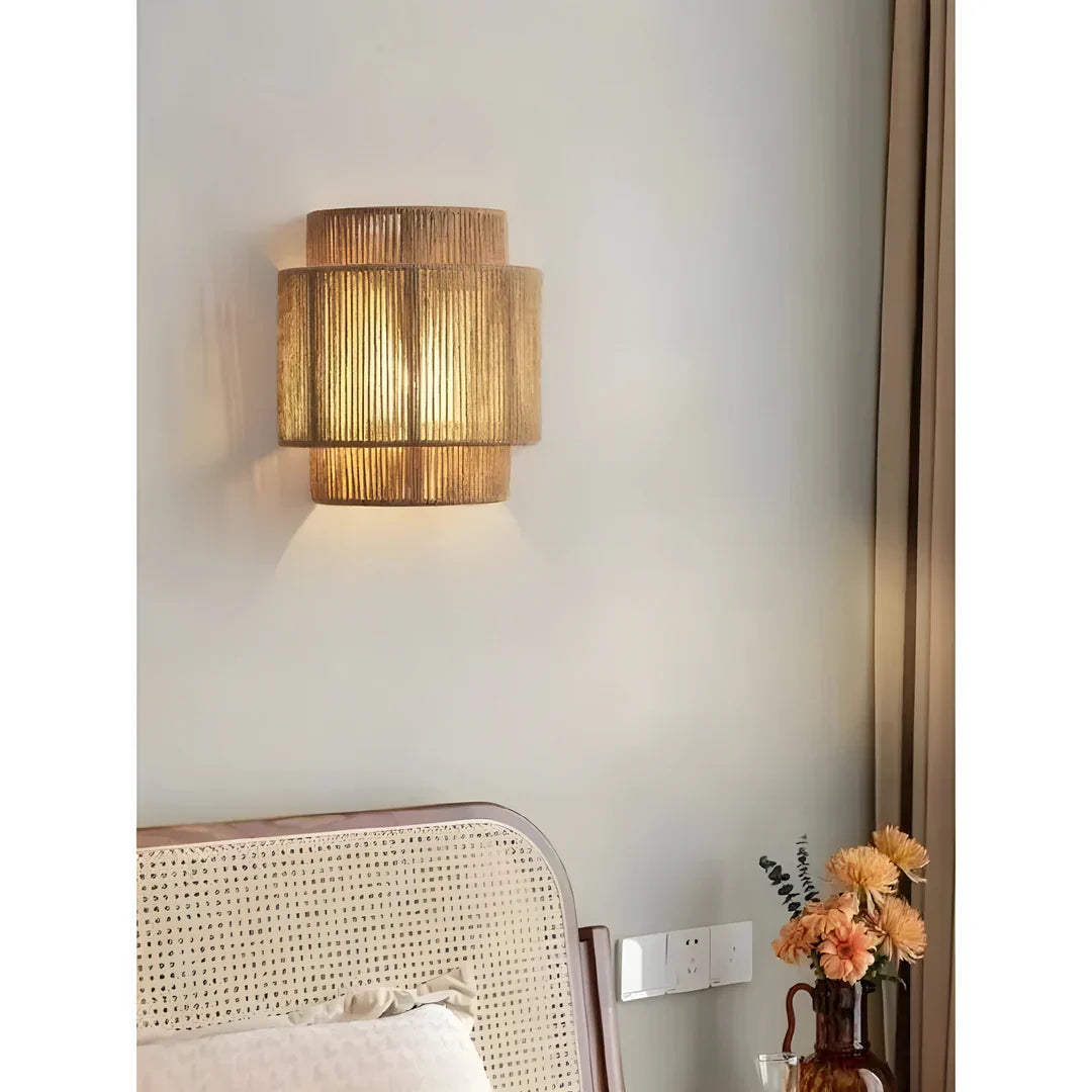 Woven Rattan Wall Lamp – Modern Design