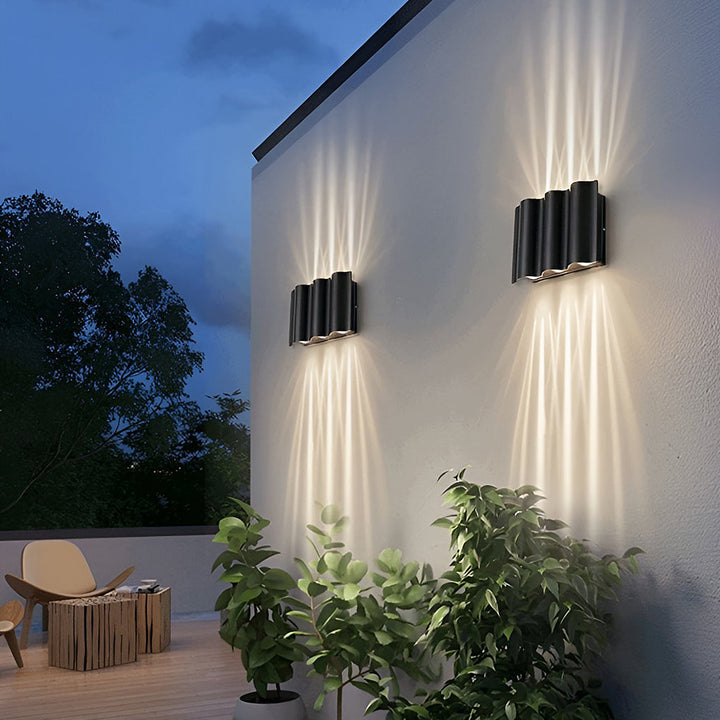 Arc Waterproof Wave Wall Sconces Outdoor Cool LED Up and Down Wall Mounted Lights | Kalsten