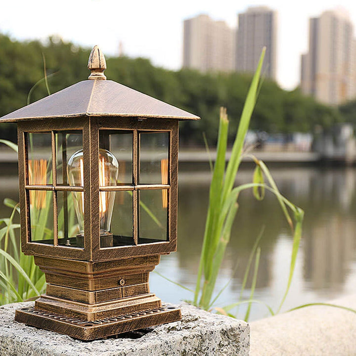 European Outdoor Column Lantern Waterproof  Rustproof 1-Light Patio Light | Kalsten