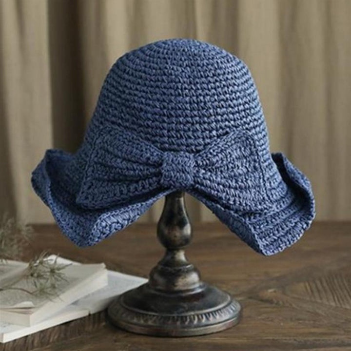 Kalsten | Retro Folding Straw Hat with Bow