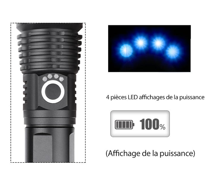 2023 New Year Limited Time Sale LED Tactical Rechargeable Laser Flashlight 90000 High Lumens-Buy 2 Free VIP Shipping | Kalsten