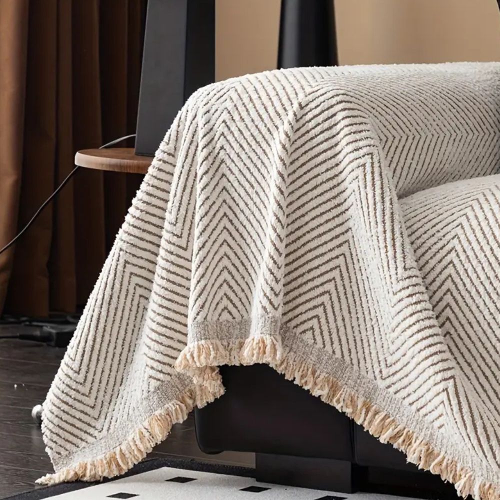 Striped Herringbone Sofa Cover