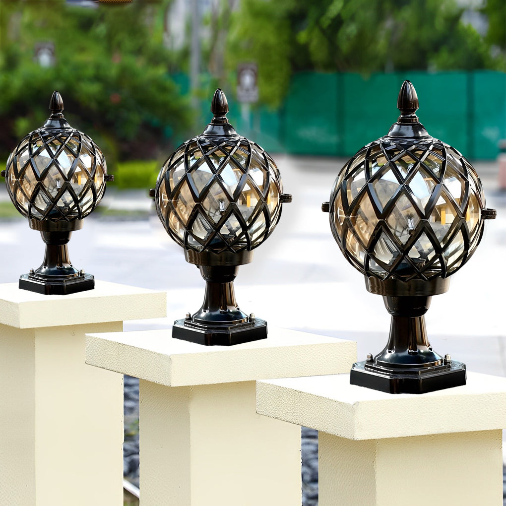 Glass Aluminum Round Ball Waterproof LED Outdoor Fence Post Lights | Kalsten