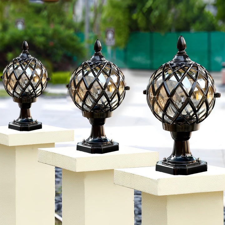 Glass Aluminum Round Ball Waterproof LED Outdoor Fence Post Lights | Kalsten