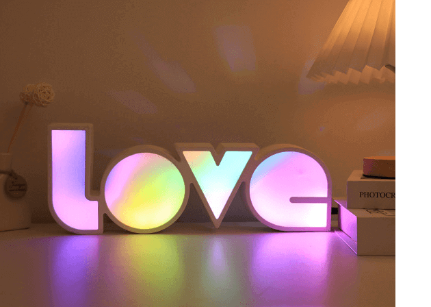 Valentines Day Decor LED LOVE Light Valentines Day Gift For Girlfriend Bithday Wedding Party Decoration Romantic Wedding Decor | Kalsten