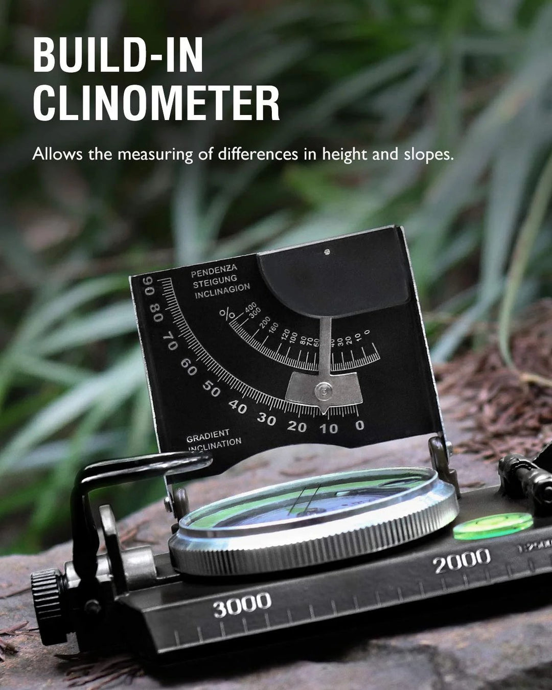 Kalsten | Military Compass | Waterproof Aluminum Alloy | Clinometer & Sighting Lens | Survival, Camping & Hiking