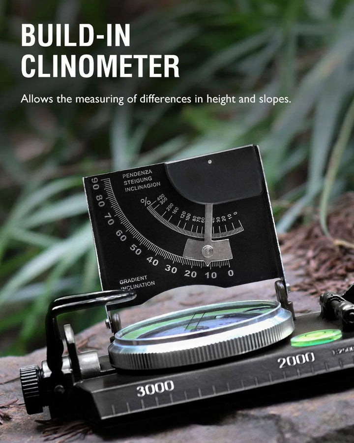 Kalsten | Military Compass | Waterproof Aluminum Alloy | Clinometer & Sighting Lens | Survival, Camping & Hiking