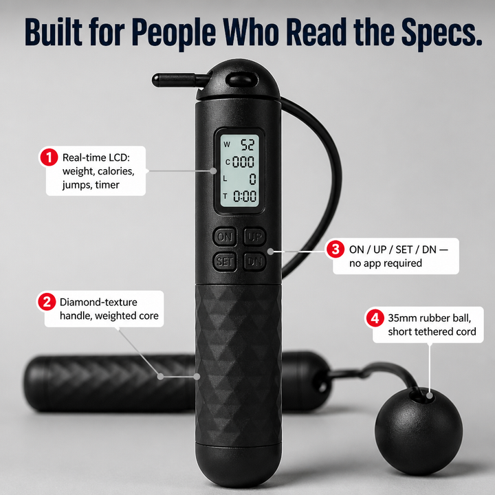 PulseRope Wireless Jump Rope with LCD Display | Kalsten