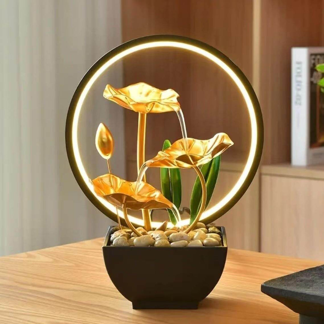 Flowing Water Ornaments Circulating Amp Ring Living Room TV Cabinet Night Light Decoration | Kalsten