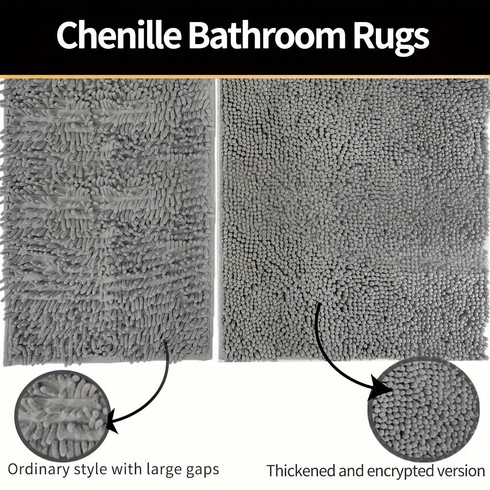 Round LuxeChen Bath Mat Ultra-Soft Chenille – Anti-Slip & Quick Dry | Kalsten