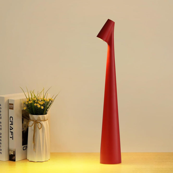 Table Lamp Modern Red Metal LED Light | Kalsten
