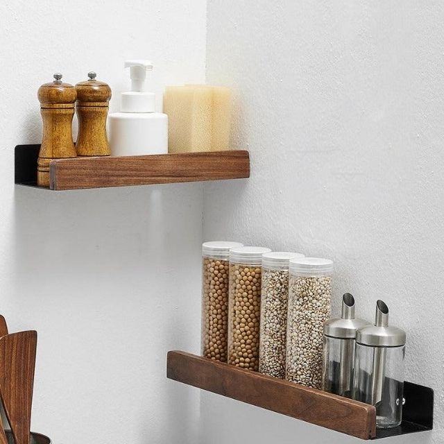 Kalsten | Solid Wood Bathroom Organizer Shelves Without Drilling