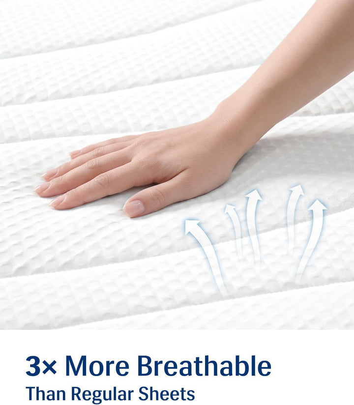 Cooling Mattress Pad King, Upgraded  3.0 + PCM Cooling Washable Mattress Protector for Hot Sleepers, White | Kalsten