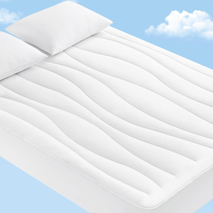 Cooling Mattress Pad King, Upgraded  3.0 + PCM Cooling Washable Mattress Protector for Hot Sleepers, White | Kalsten