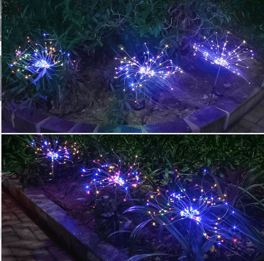 New Ground Plug Solar Fireworks Light LED Light String Copper Wire Outdoor Garden Decoration Star Lights Christmas Lights | Kalsten