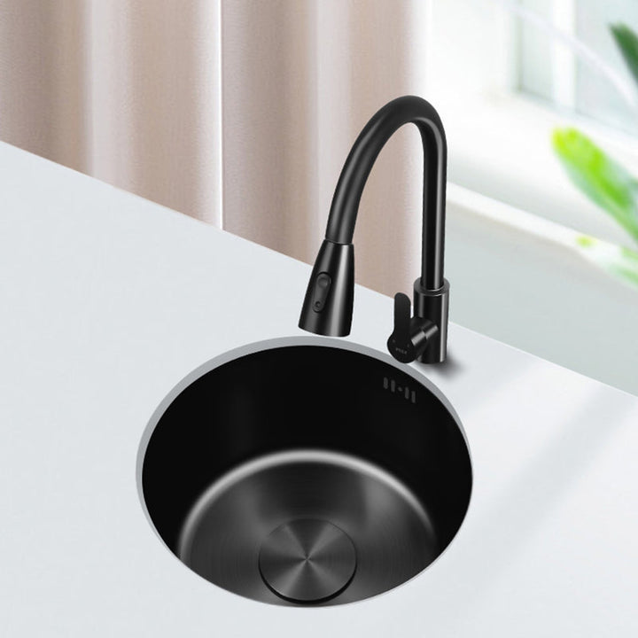 Kalsten | Classic Round Sink Stainless Steel Built-in Sink Non-Slip Round Basin for the Kitchen