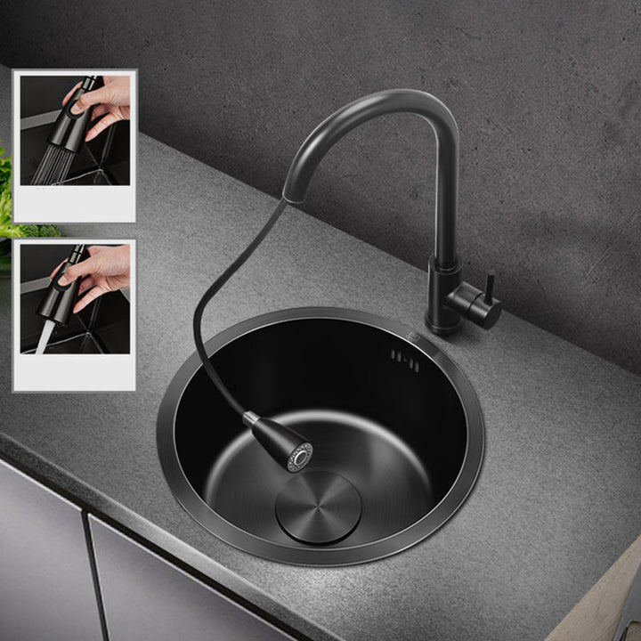 Kalsten | Classic Round Sink Stainless Steel Built-in Sink Non-Slip Round Basin for the Kitchen
