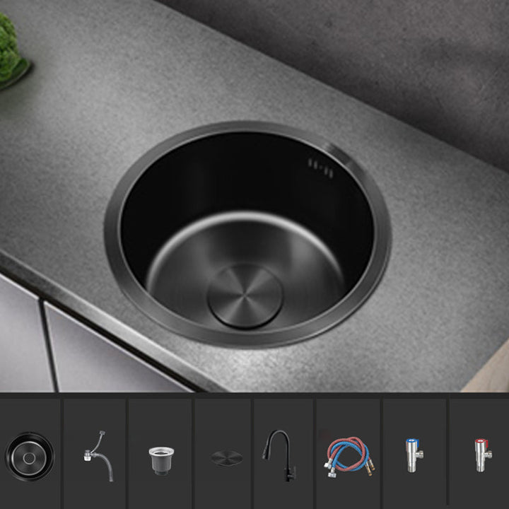 Kalsten | Classic Round Sink Stainless Steel Built-in Sink Non-Slip Round Basin for the Kitchen