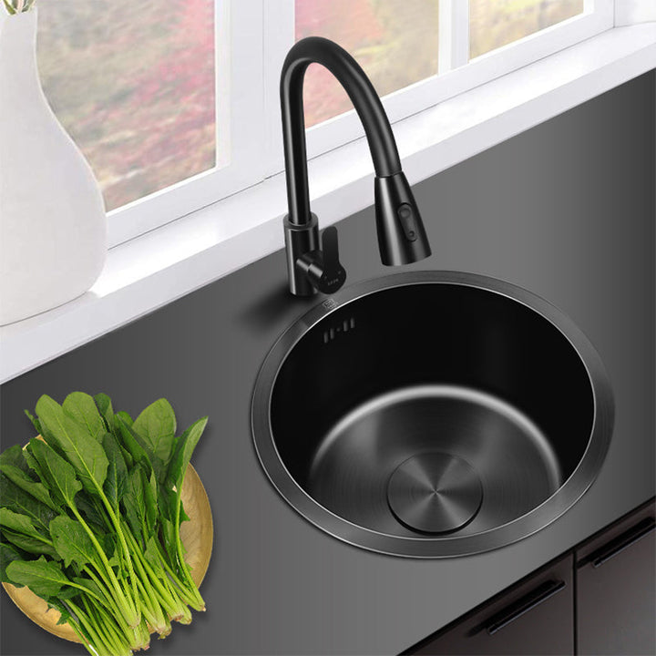 Kalsten | Classic Round Sink Stainless Steel Built-in Sink Non-Slip Round Basin for the Kitchen
