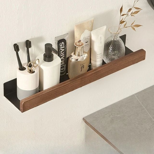 Kalsten | Solid Wood Bathroom Organizer Shelves Without Drilling