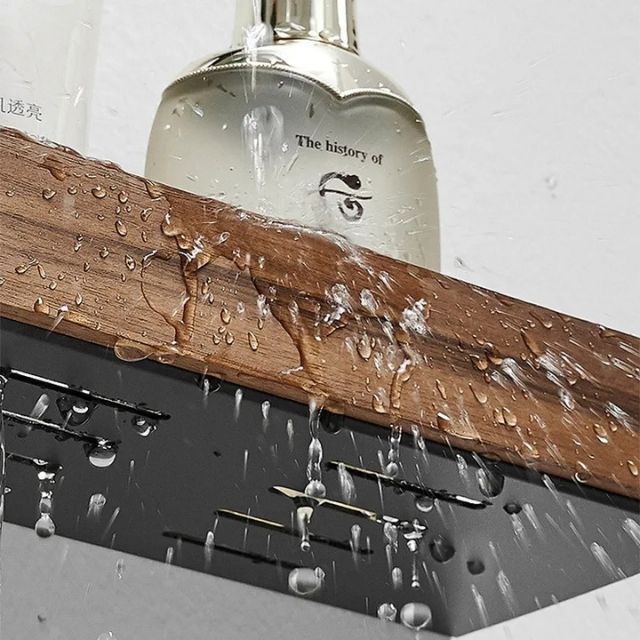 Kalsten | Solid Wood Bathroom Organizer Shelves Without Drilling
