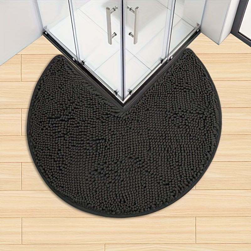 Round LuxeChen Bath Mat Ultra-Soft Chenille – Anti-Slip & Quick Dry | Kalsten
