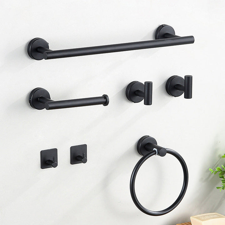 Kalsten | Modern Bathroom Hardware Set in Stainless Steel Brushed Chrome Towel Bar/Ring & Bathrobe Hook