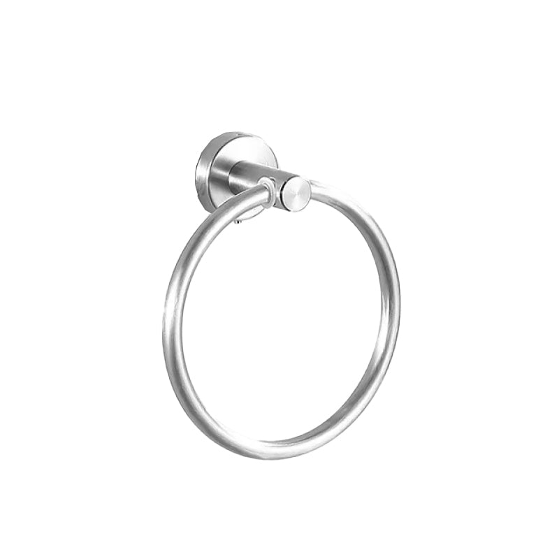 Kalsten | Modern Bathroom Hardware Set in Stainless Steel Brushed Chrome Towel Bar/Ring & Bathrobe Hook