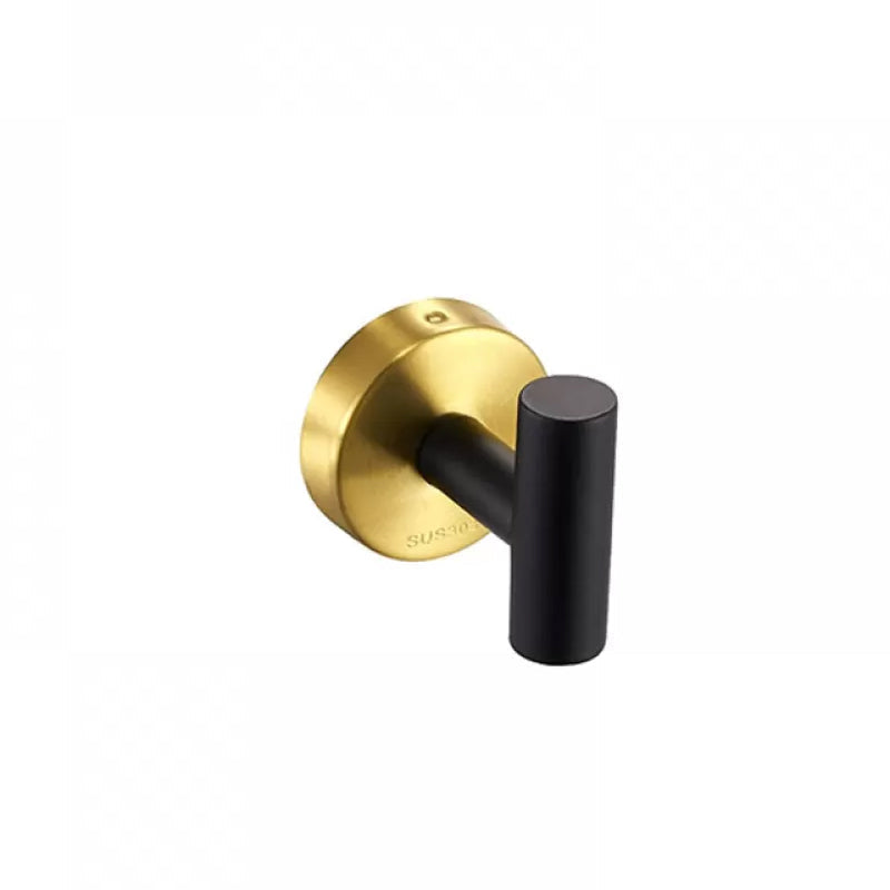 Kalsten | Modern Bathroom Hardware Set in Stainless Steel Brushed Chrome Towel Bar/Ring & Bathrobe Hook