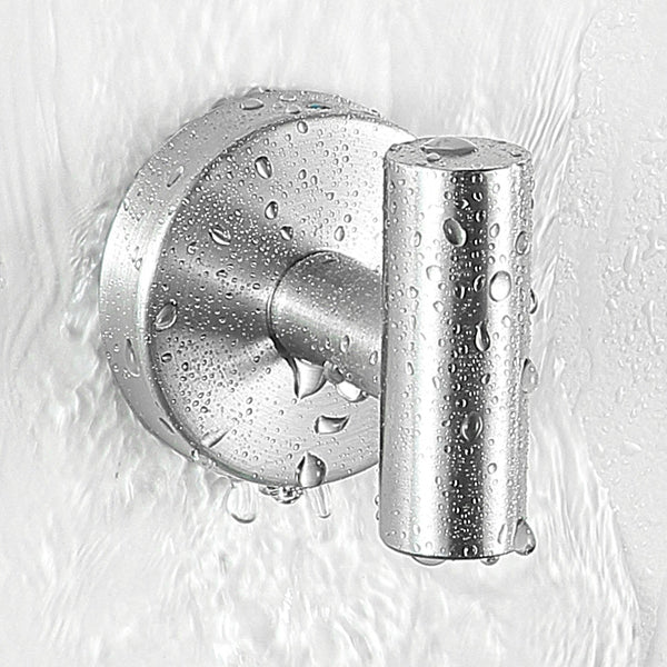 Kalsten | Modern Bathroom Hardware Set in Stainless Steel Brushed Chrome Towel Bar/Ring & Bathrobe Hook