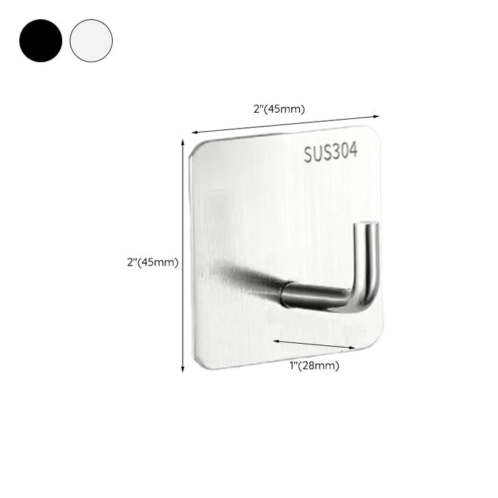 Kalsten | Modern Bathroom Hardware Set in Stainless Steel Brushed Chrome Towel Bar/Ring & Bathrobe Hook