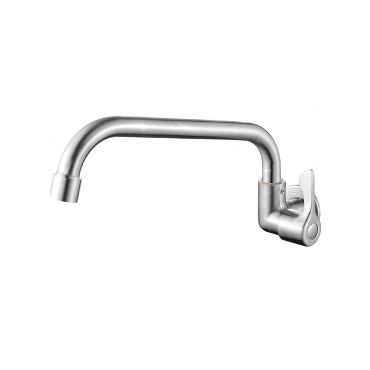 Kalsten | Modern Bridge Water Faucet 304 Stainless Steel Knob Handle Swivel Spout Wall Mounted Faucet