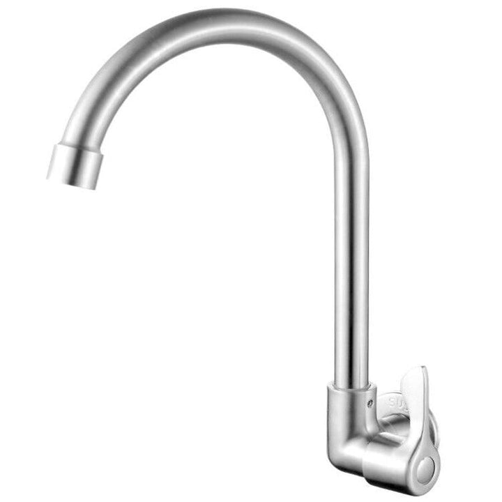 Kalsten | Modern Bridge Water Faucet 304 Stainless Steel Knob Handle Swivel Spout Wall Mounted Faucet